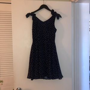 Navy blue polka dot dress!